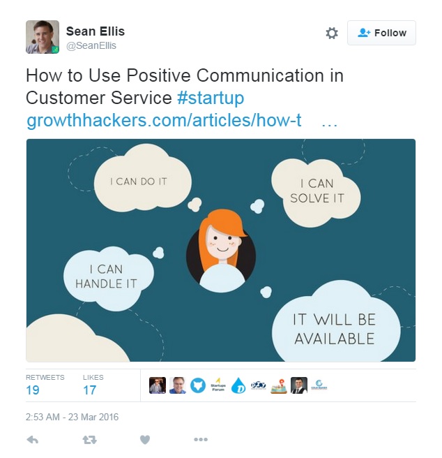 twitter, tweet, Sean Ellis, customer service, 